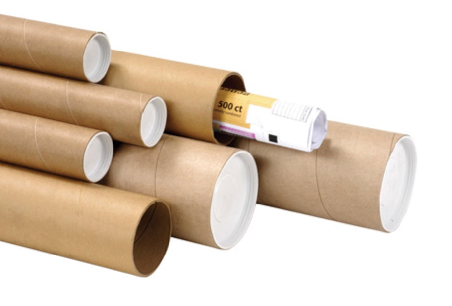 4 x 48 Kraft Mailing Tubes with Caps