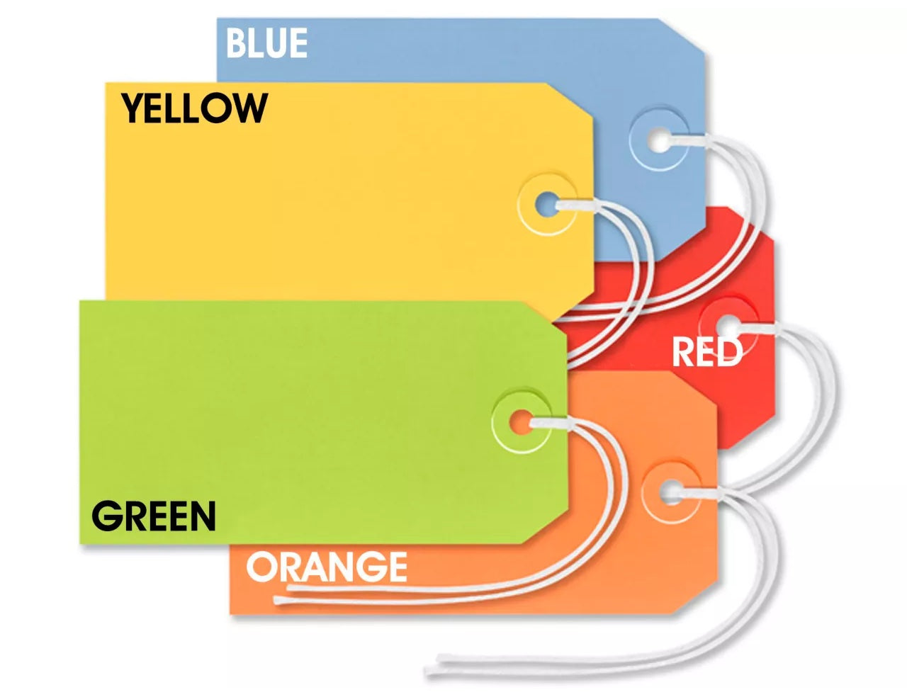 Pre-Strung Colored Tags – Frontier Paper & Packaging
